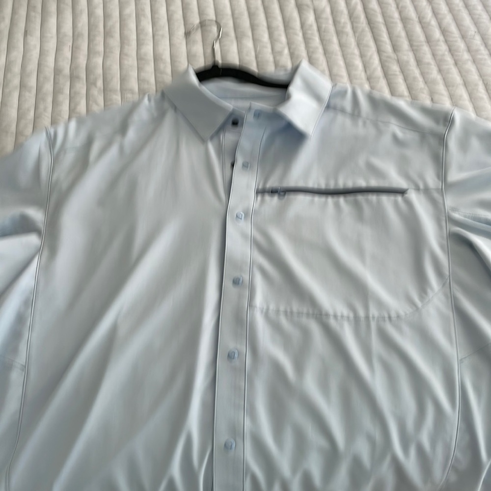 Arcteryx button up short sleeve light blue XL excellent condition